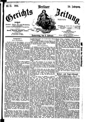 Berliner Gerichts-Zeitung vom 03.02.1881