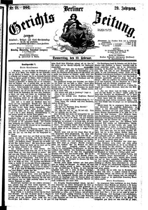 Berliner Gerichts-Zeitung vom 10.02.1881