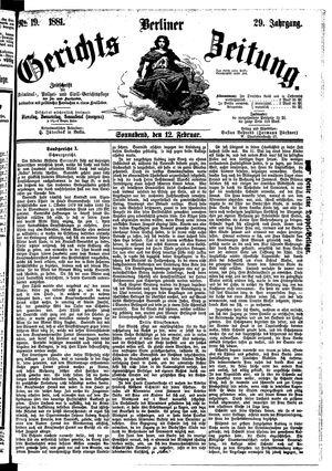 Berliner Gerichts-Zeitung vom 12.02.1881