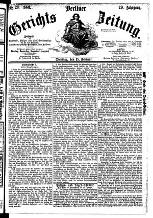 Berliner Gerichts-Zeitung vom 15.02.1881