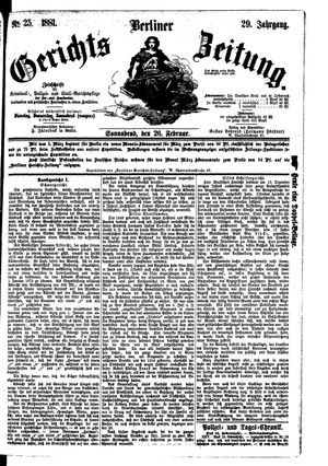 Berliner Gerichts-Zeitung vom 26.02.1881