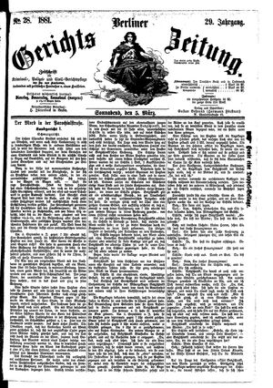 Berliner Gerichts-Zeitung vom 05.03.1881