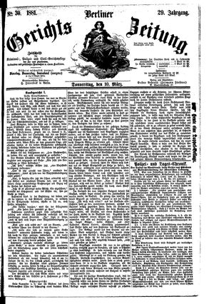 Berliner Gerichts-Zeitung vom 10.03.1881