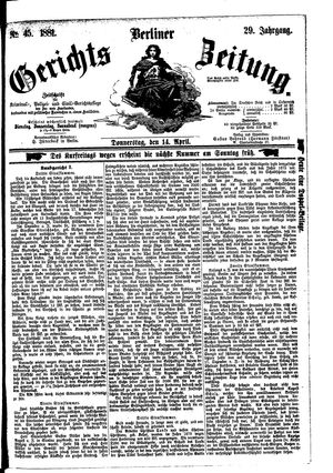 Berliner Gerichts-Zeitung vom 14.04.1881