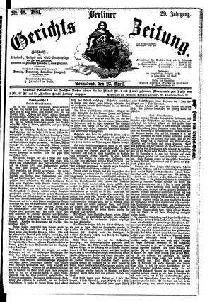 Berliner Gerichts-Zeitung vom 23.04.1881