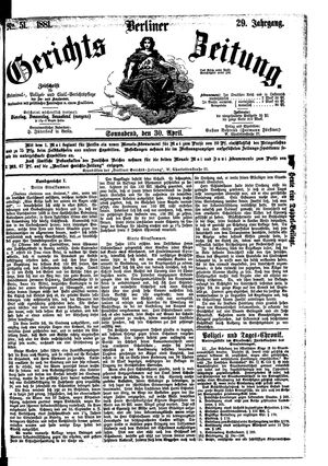 Berliner Gerichts-Zeitung vom 30.04.1881