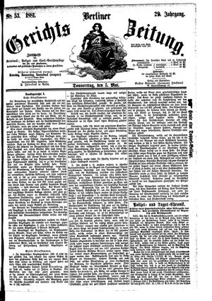Berliner Gerichts-Zeitung vom 05.05.1881
