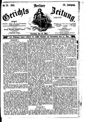 Berliner Gerichts-Zeitung vom 10.05.1881