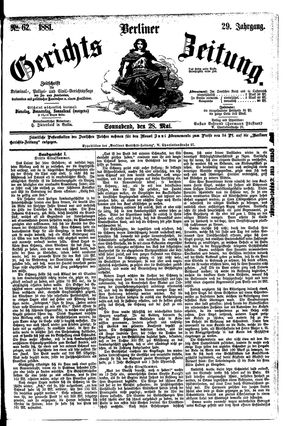 Berliner Gerichts-Zeitung vom 28.05.1881