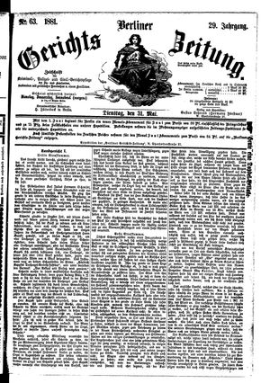 Berliner Gerichts-Zeitung vom 31.05.1881