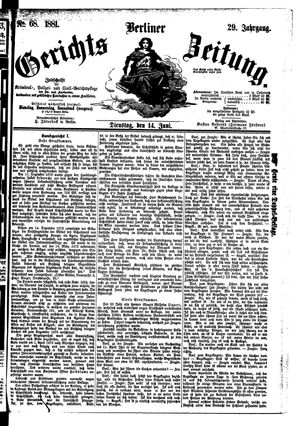 Berliner Gerichts-Zeitung vom 14.06.1881