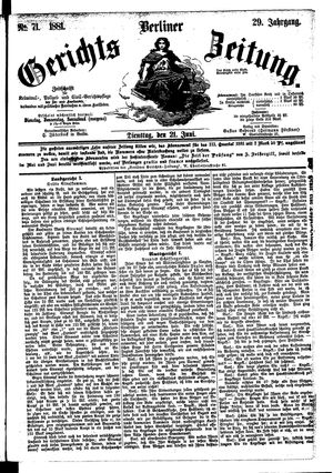 Berliner Gerichts-Zeitung vom 21.06.1881
