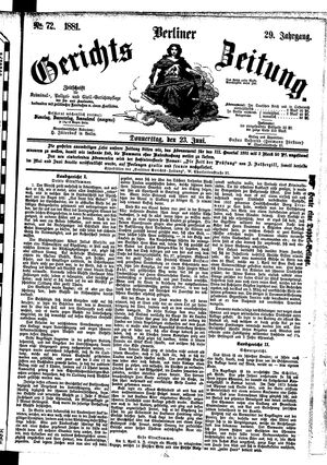 Berliner Gerichts-Zeitung vom 23.06.1881