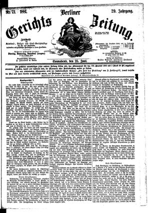Berliner Gerichts-Zeitung vom 25.06.1881