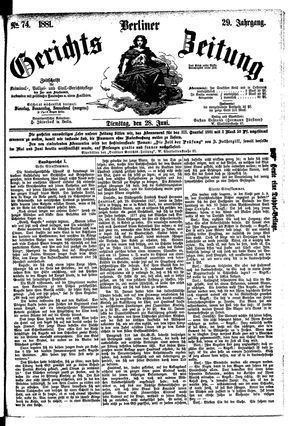 Berliner Gerichts-Zeitung vom 28.06.1881