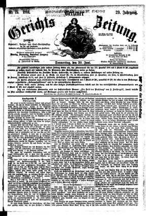Berliner Gerichts-Zeitung vom 30.06.1881