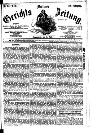 Berliner Gerichts-Zeitung vom 09.07.1881