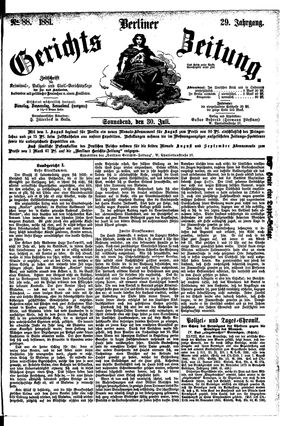 Berliner Gerichts-Zeitung vom 30.07.1881