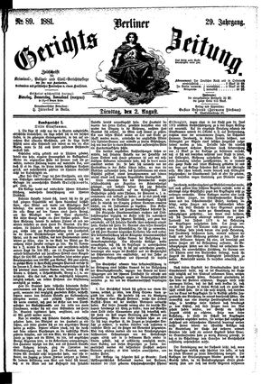 Berliner Gerichts-Zeitung vom 02.08.1881