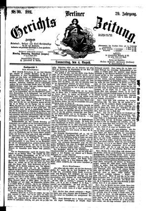Berliner Gerichts-Zeitung vom 04.08.1881