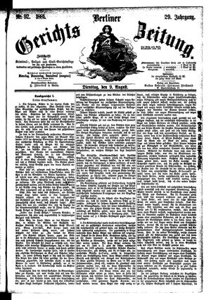 Berliner Gerichts-Zeitung vom 09.08.1881