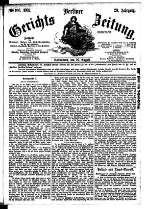 Berliner Gerichts-Zeitung vom 27.08.1881