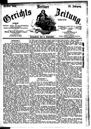 Berliner Gerichts-Zeitung vom 03.09.1881