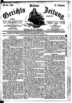 Berliner Gerichts-Zeitung vom 20.09.1881