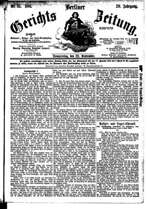 Berliner Gerichts-Zeitung vom 22.09.1881