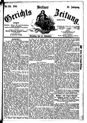 Berliner Gerichts-Zeitung vom 15.11.1881