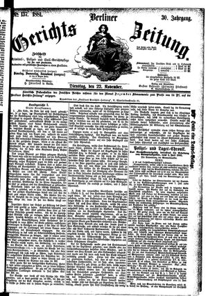 Berliner Gerichts-Zeitung vom 22.11.1881