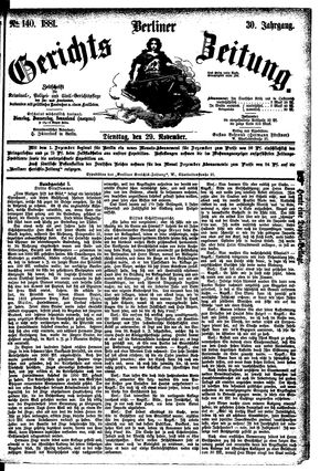 Berliner Gerichts-Zeitung vom 29.11.1881