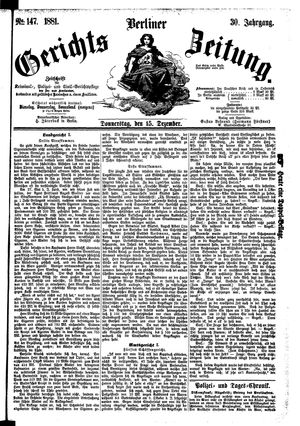Berliner Gerichts-Zeitung vom 15.12.1881