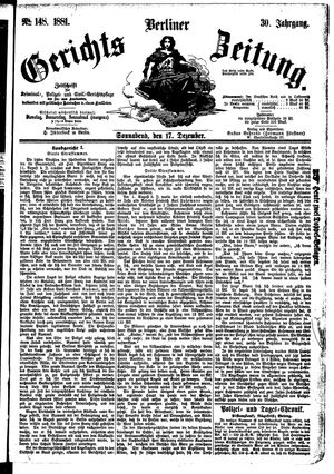 Berliner Gerichts-Zeitung vom 17.12.1881