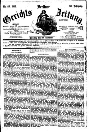 Berliner Gerichts-Zeitung vom 20.12.1881