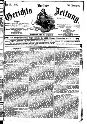 Berliner Gerichts-Zeitung vom 24.12.1881