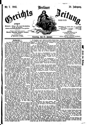 Berliner Gerichts-Zeitung vom 17.01.1882