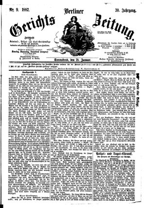 Berliner Gerichts-Zeitung on Jan 21, 1882