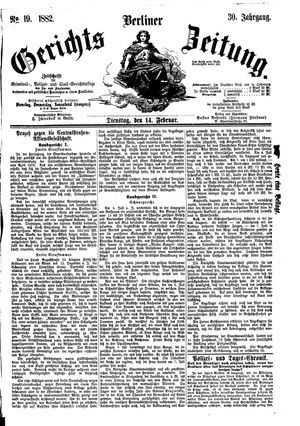 Berliner Gerichts-Zeitung on Feb 14, 1882
