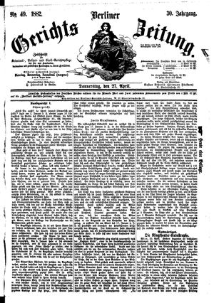 Berliner Gerichts-Zeitung on Apr 27, 1882