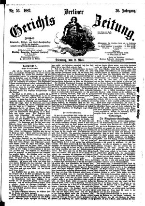 Berliner Gerichts-Zeitung on May 9, 1882