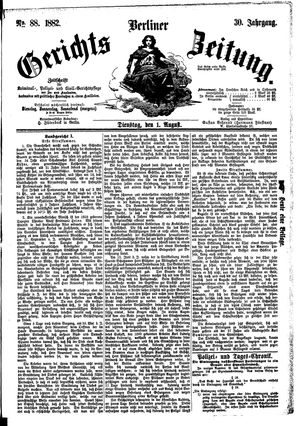 Berliner Gerichts-Zeitung vom 01.08.1882
