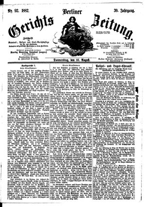 Berliner Gerichts-Zeitung vom 10.08.1882