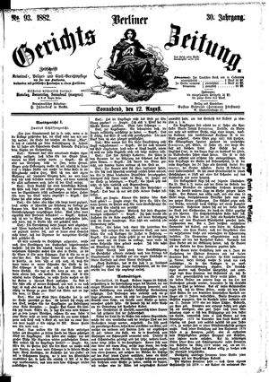 Berliner Gerichts-Zeitung vom 12.08.1882