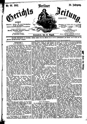 Berliner Gerichts-Zeitung vom 19.08.1882