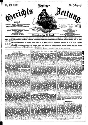 Berliner Gerichts-Zeitung vom 31.08.1882
