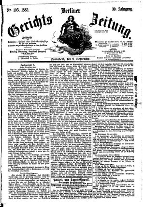 Berliner Gerichts-Zeitung vom 09.09.1882