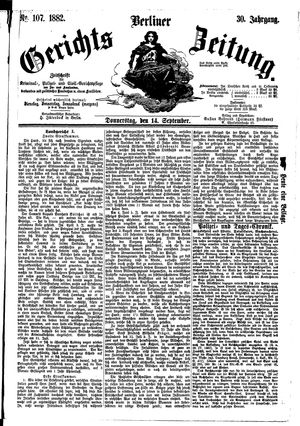 Berliner Gerichts-Zeitung vom 14.09.1882