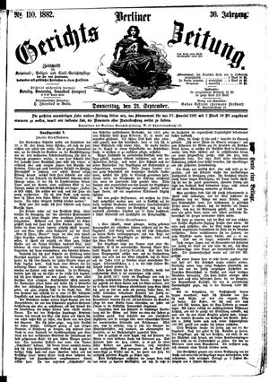 Berliner Gerichts-Zeitung vom 21.09.1882