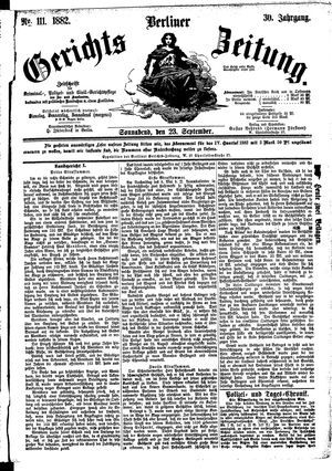 Berliner Gerichts-Zeitung vom 23.09.1882